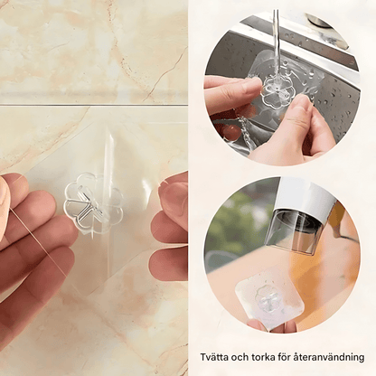 StickHook – Gjennomsiktige selvklebende veggkroker for kjøkken & bad uten boring