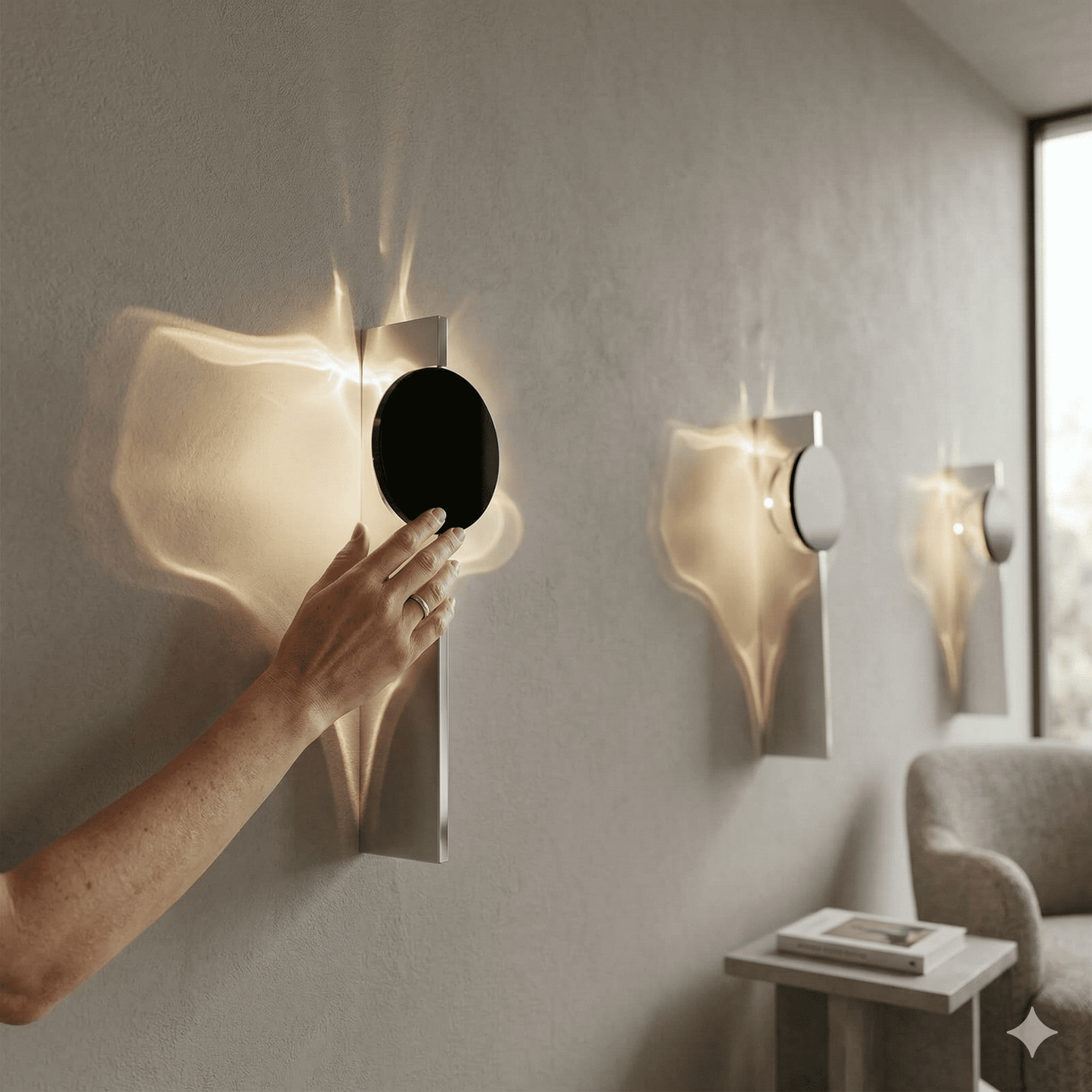 VALI – Applique murale LED moderne en acier inoxydable avec jeu de lumière sculptural pour chambre à coucher, hall d'entrée et salon