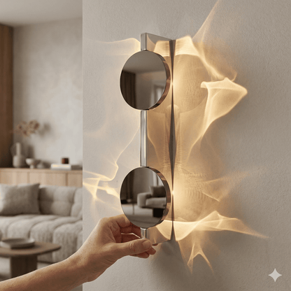 VALI – Applique murale LED moderne en acier inoxydable avec jeu de lumière sculptural pour chambre à coucher, hall d'entrée et salon