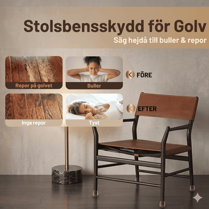 VALTER – 4-pak stolbenbeskyttere i silikone med filtkantet underside til trægulve, fliser og marmor – skridsikre møbelbeskyttere