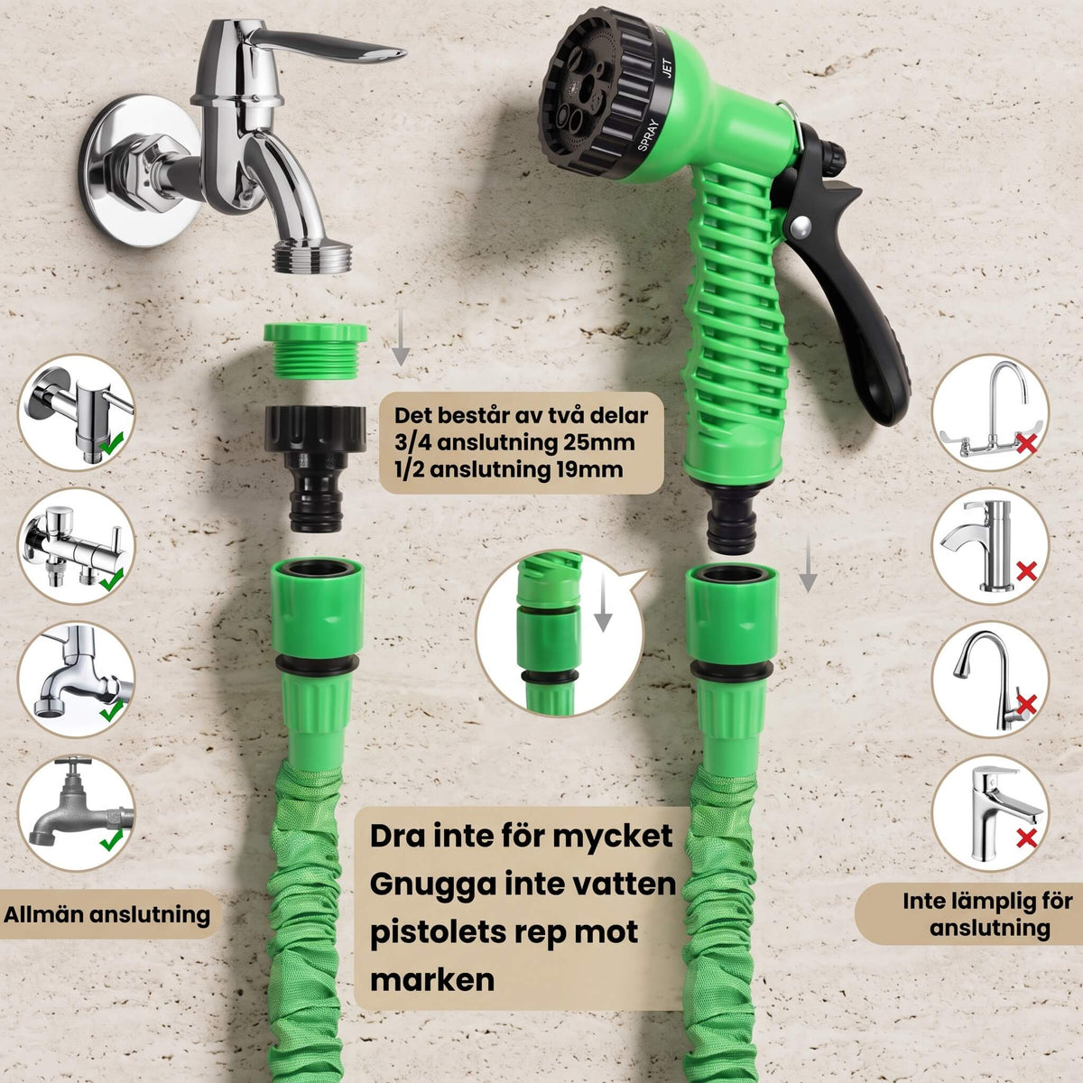 VERNER – Expandable Leak-Proof Garden Hose – Portable Garden Hose With Adjustable Nozzle