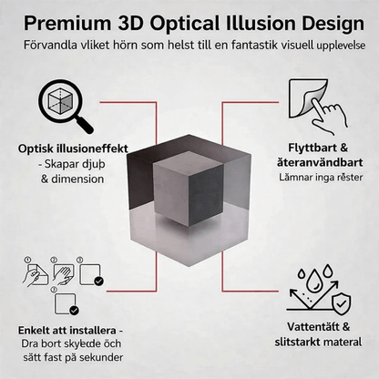 VIGGO – Décoration murale 3D avec illusion d'optique pour les coins dans les pièces modernes