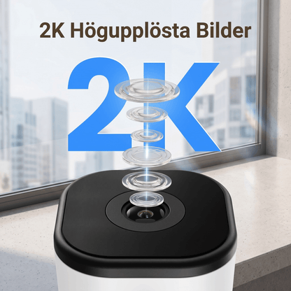 ViewGuard – 2K Fönsterkamera Utan Borrning – WiFi Övervakningskamera med Färgnattsyn och Rörelsedetektering