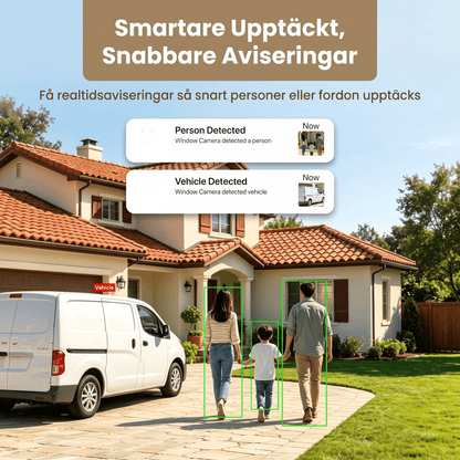 ViewGuard – 2K Fönsterkamera Utan Borrning – WiFi Övervakningskamera med Färgnattsyn och Rörelsedetektering