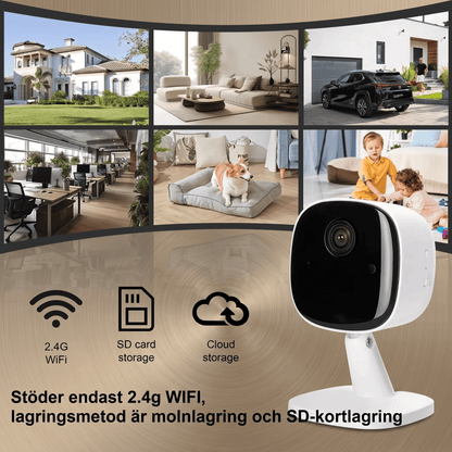 ViewMate - Trådløst WiFi-sikkerhedskamera med 1080P HD, nattilstand og tovejslyd