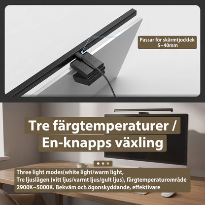 VisionBar – LED-Schreibtischlampe mit einstellbarem Licht und Antireflex für Computerbildschirme