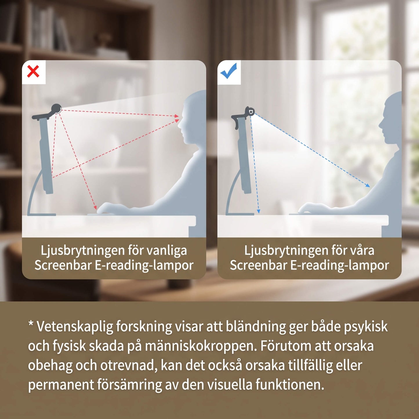 VisionBar – LED-Schreibtischlampe mit einstellbarem Licht und Antireflex für Computerbildschirme