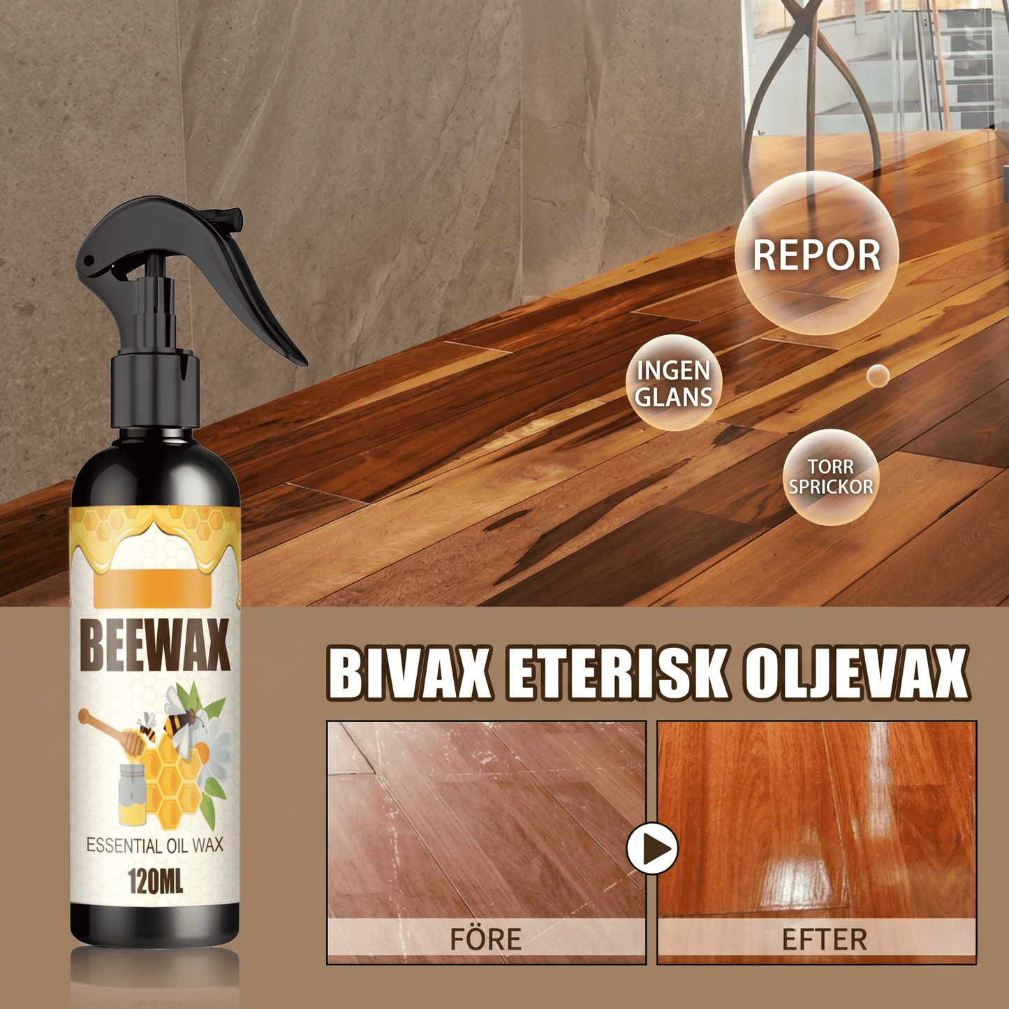 WaxHaven - Spray à la cire d'abeille naturelle pour le bois et les meubles