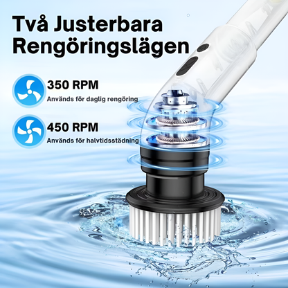 KEVIN - 9-i-1 Elektrisk Rengöringsborste Med Stav För Skonsam Städning