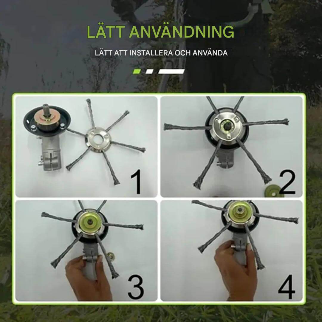SteelSweep - Tête de brosse universelle en acier pour coupe-herbe