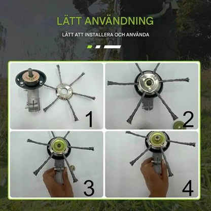 SteelSweep - Tête de brosse universelle en acier pour coupe-herbe
