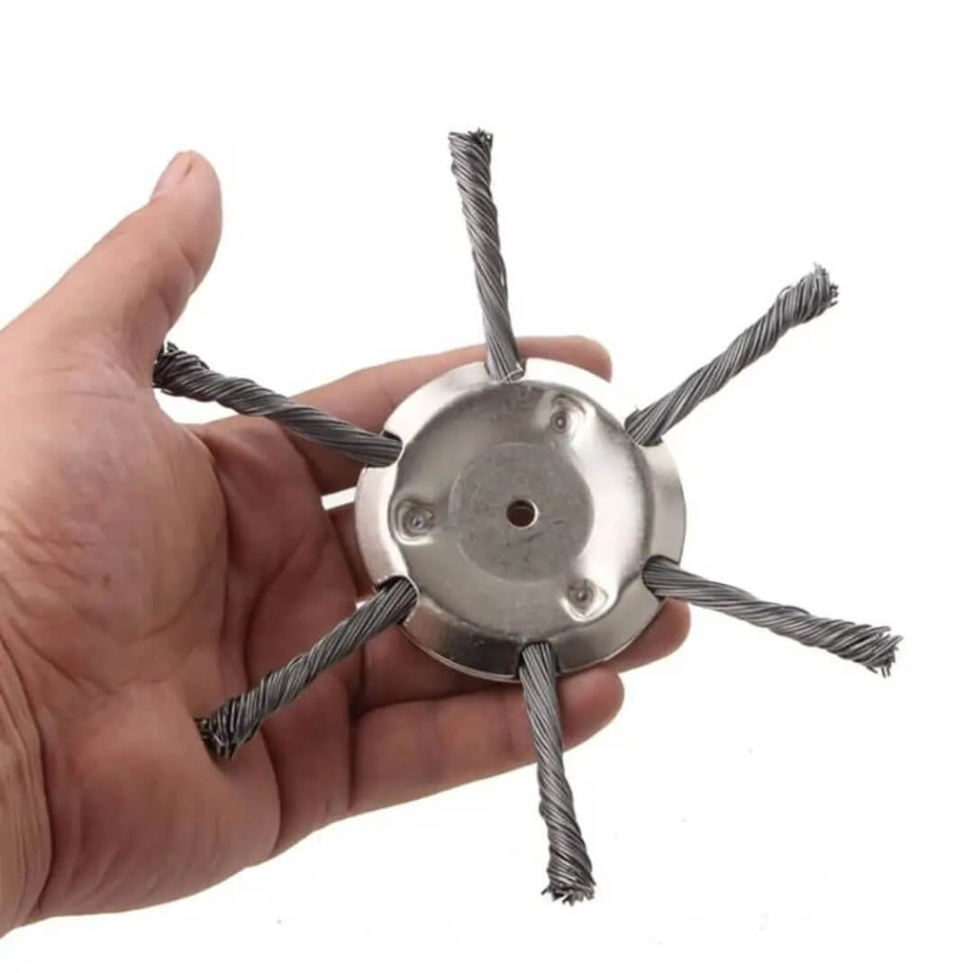 SteelSweep - Tête de brosse universelle en acier pour coupe-herbe