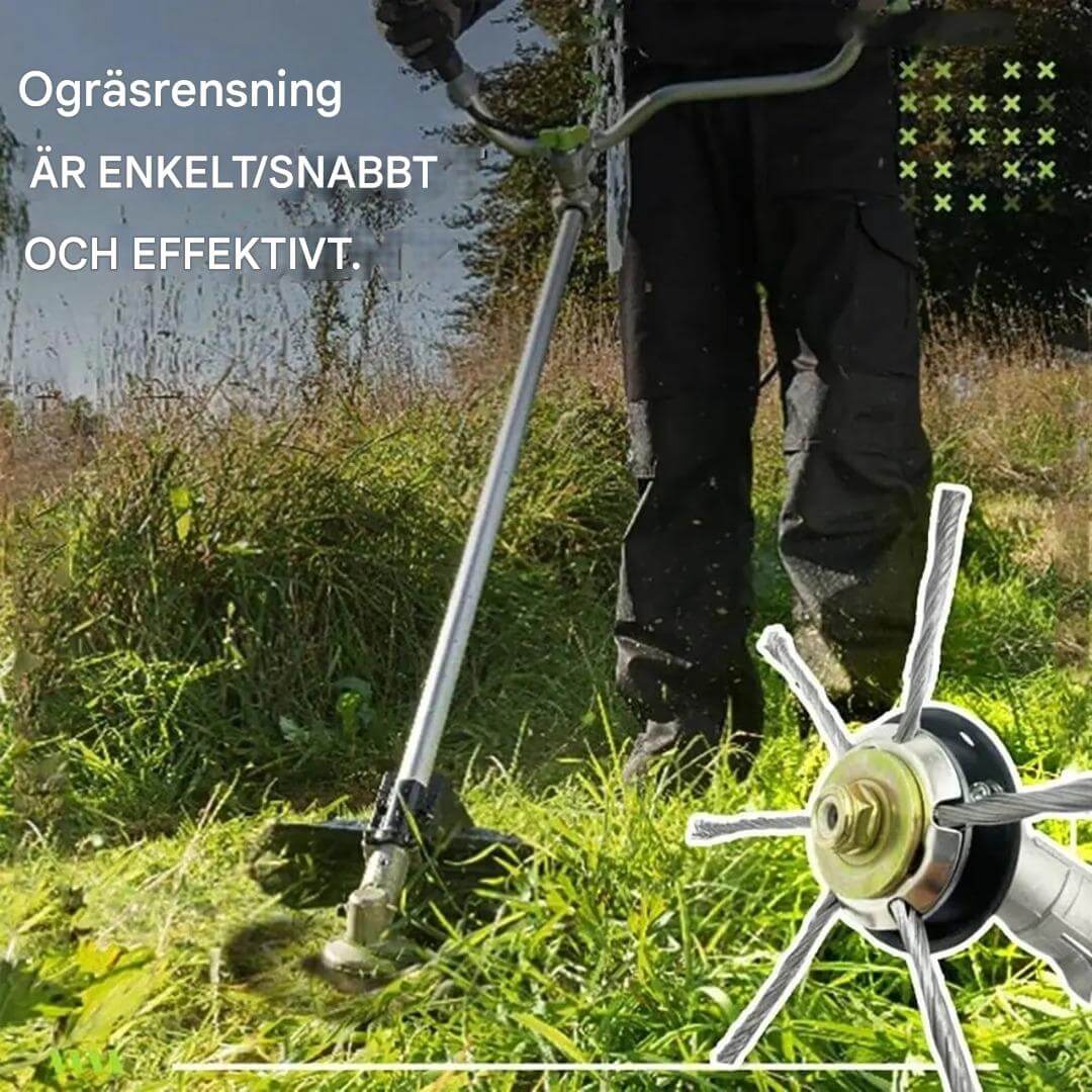SteelSweep - Tête de brosse universelle en acier pour coupe-herbe